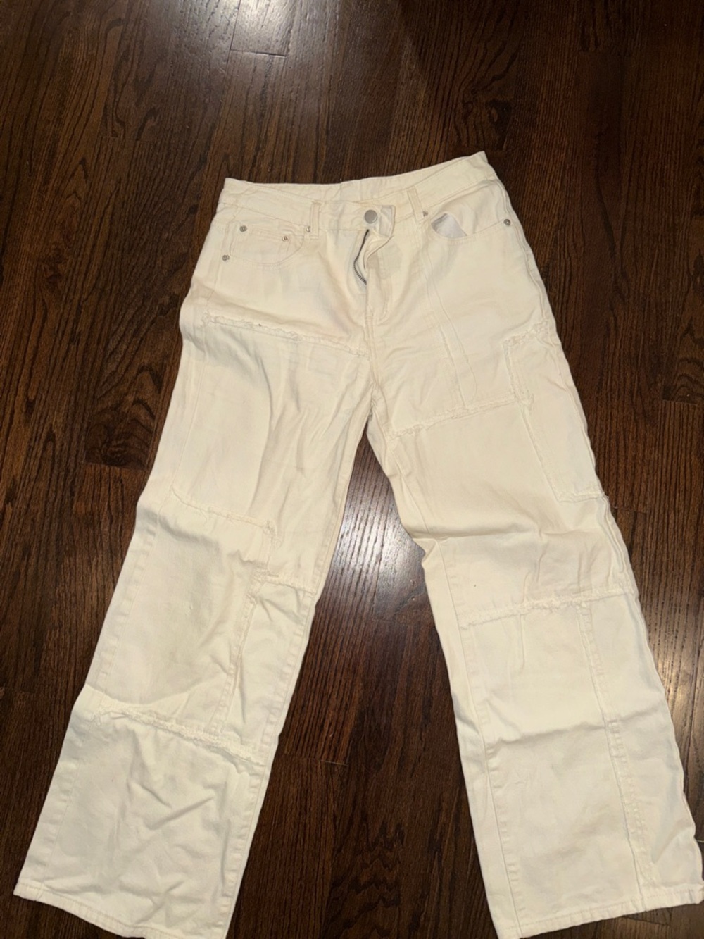 Cider Cream Patchwork Boot Cut Jeans